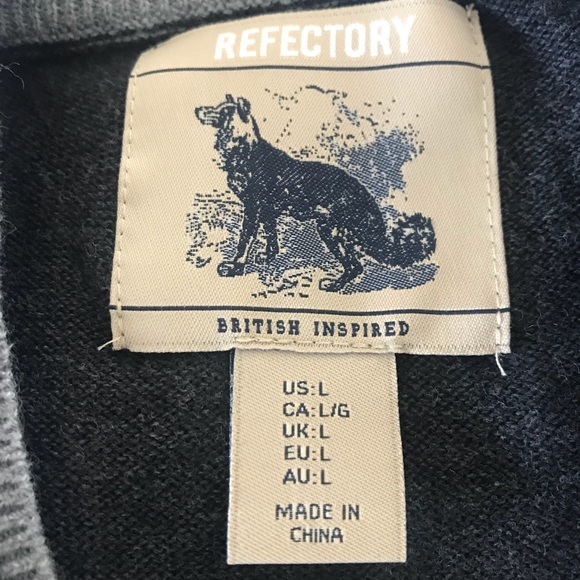 EUC Refectory British Inspired black with grey Sweater - Picture 3 of 3
